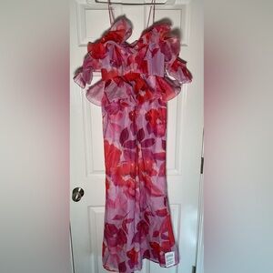 Pink,red, purple floral dress